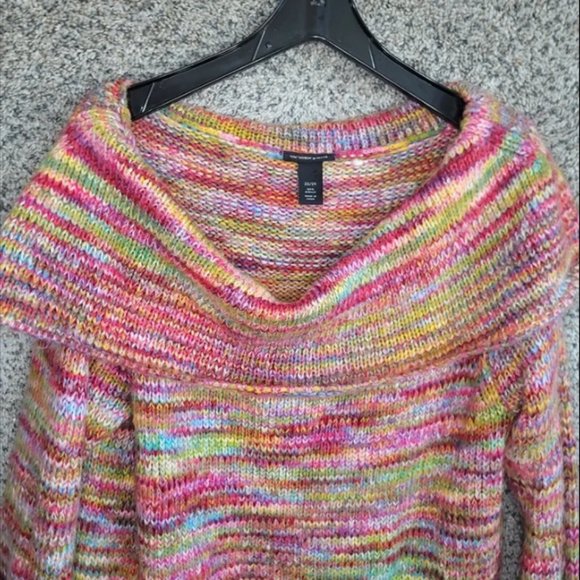 Accessories - Lane Bryant Sweater Womens 22/24 Multicolor Off The Shoulder Pullover Knit